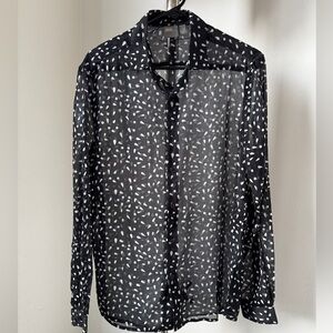 Black and White Patterned Men's Shirt